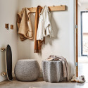 Pouf en forme d'étoile en tissu gris FLUME