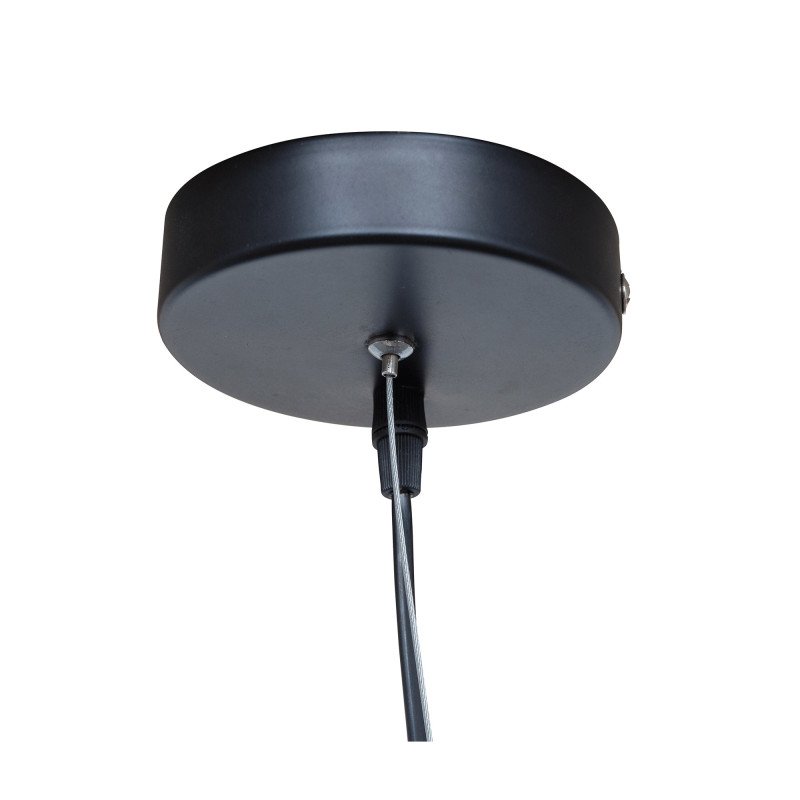 Lampe suspendue en métal noir et tissu naturel JINX