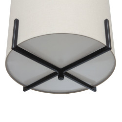 Lampe suspendue en métal noir et tissu naturel JINX