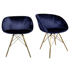 Lot de 2 fauteuils scandinave design-CHARA