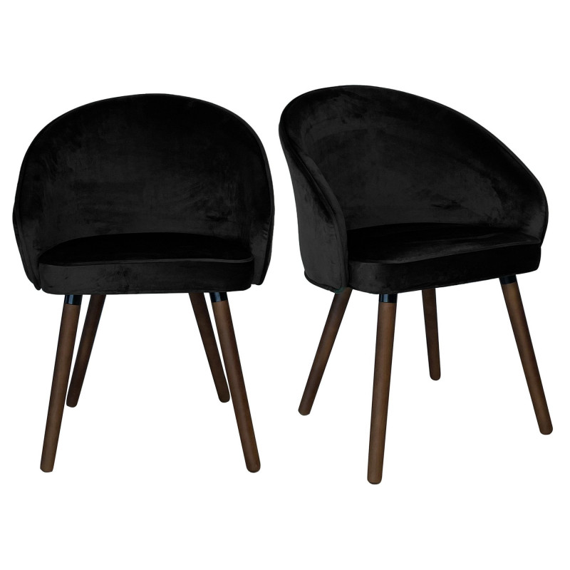 Lot de 2 fauteuils velours-VALDEZ