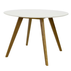 Table à manger ronde 110cm en bois DODI