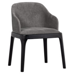 Chaise design de salle à manger en tissu gris STROLL