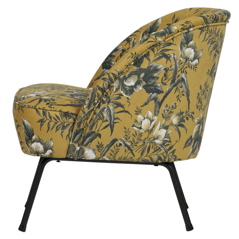 Fauteuil cocktail velours fleuri VOGUE