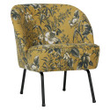 Fauteuil cocktail velours fleuri VOGUE