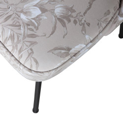 Chaise design crapaud velours fleuri VOGUE