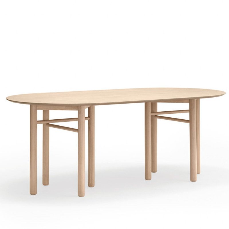 Grande table à manger ovale 200 cm en bois JUNCO