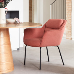 Chaise en tissu et métal avec accoudoirs SADIRA