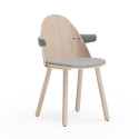 Chaise en bois et tissu avec accoudoirs UMA