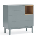 Commode 4 tiroirs avec niche en bois CORVO