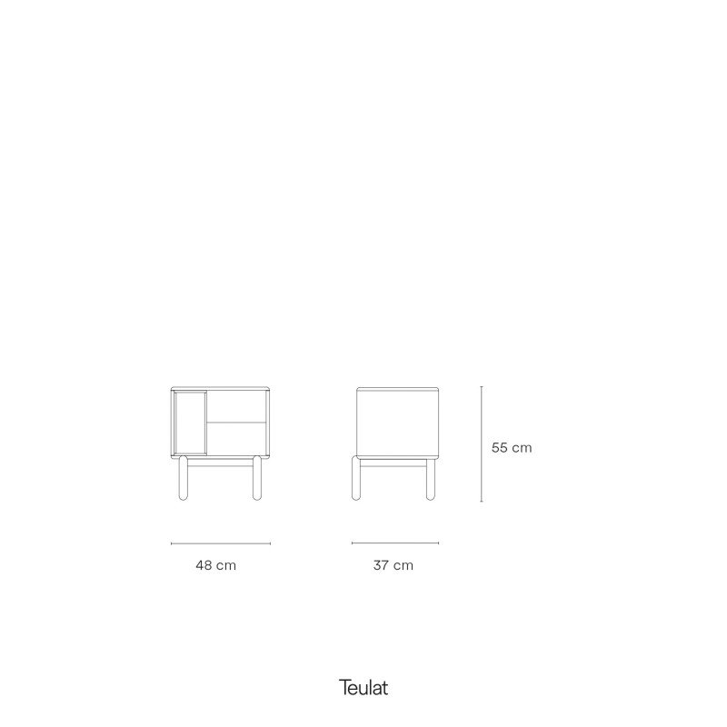 Table de chevet 2 tiroirs avec niche en bois CORVO