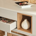 Console en bois 2 tiroirs avec niche CORVO