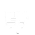 Buffet haut 3 portes 3 tiroirs avec niche en bois CORVO