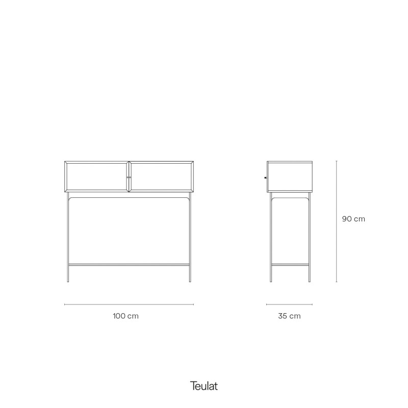 Console minimaliste en bois métal et verre BLUR