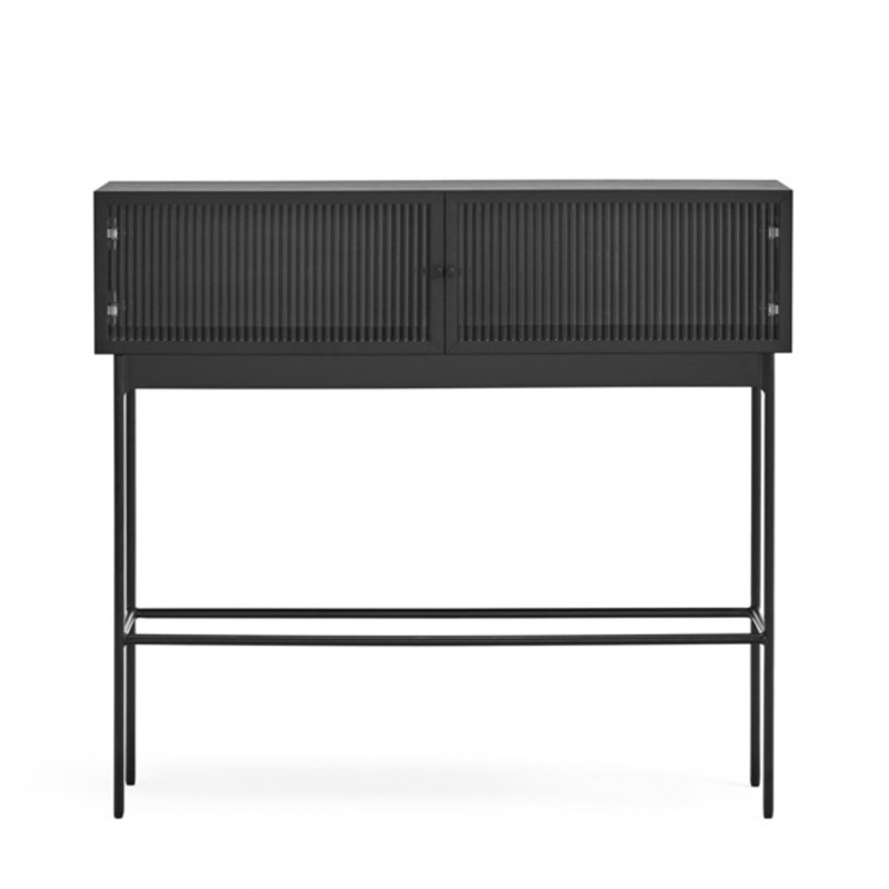 Console minimaliste en bois métal et verre BLUR