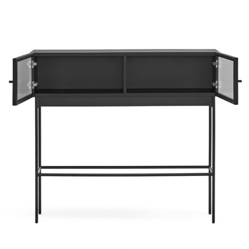 Console minimaliste en bois métal et verre BLUR
