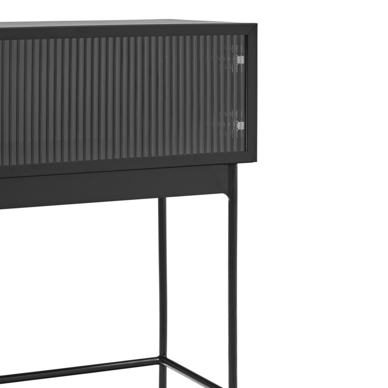 Console minimaliste en bois métal et verre BLUR