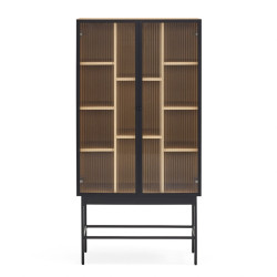 Buffet haut minimaliste en bois métal et verre BLUR