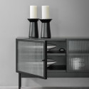 Meuble TV moderne 4 portes en bois et verre BLUR