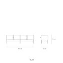 Meuble TV moderne 4 portes en bois et verre BLUR