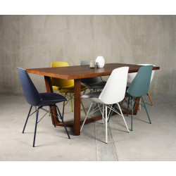 Lot 4 Chaises Pieds Métal Assise Rembourrée ANJI