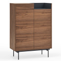 Buffet haut tendance 2 portes 1 tiroir en bois VALLEY