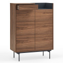 Buffet haut tendance 2 portes 1 tiroir en bois VALLEY