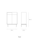 Buffet haut tendance 2 portes 1 tiroir en bois VALLEY