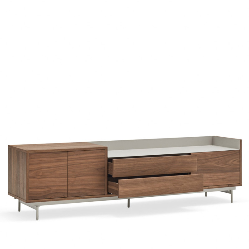 Meuble TV moderne 4 portes 2 tiroirs en bois VALLEY