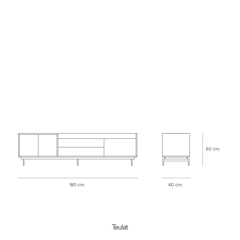 Meuble TV moderne 4 portes 2 tiroirs en bois VALLEY