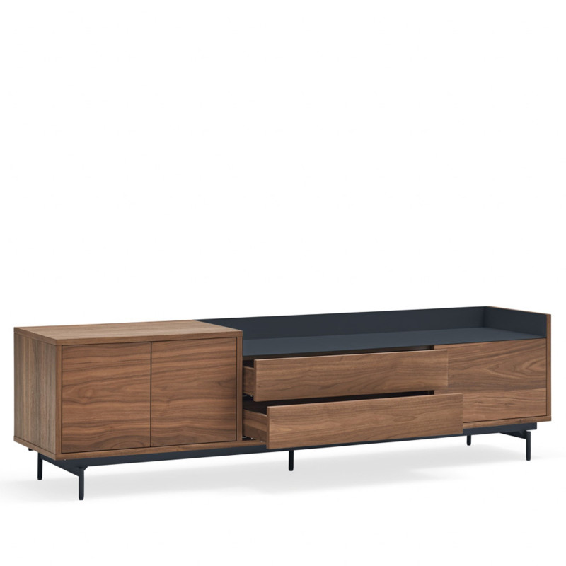 Meuble TV moderne 4 portes 2 tiroirs en bois VALLEY