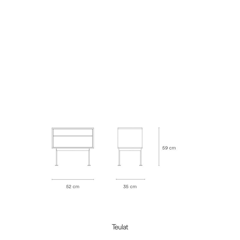 Table de chevet moderne 2 tiroirs en bois YOKO