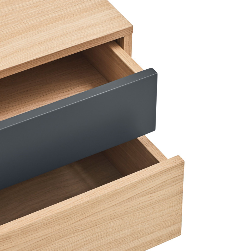 Table de chevet moderne 2 tiroirs en bois YOKO