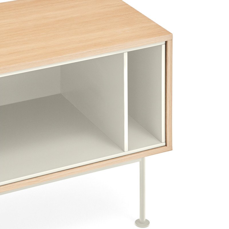 Meuble TV moderne 1 porte 2 tiroirs en bois et métal YOKO