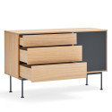 Mini buffet bas tendance 1 porte 3 tiroirs en bois YOKO