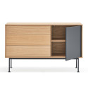 Mini buffet bas tendance 1 porte 3 tiroirs en bois YOKO