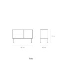 Mini buffet bas tendance 1 porte 3 tiroirs en bois YOKO