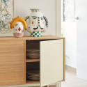 Mini buffet bas tendance 1 porte 3 tiroirs en bois YOKO