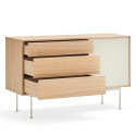 Mini buffet bas tendance 1 porte 3 tiroirs en bois YOKO