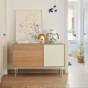 Mini buffet bas tendance 1 porte 3 tiroirs en bois YOKO