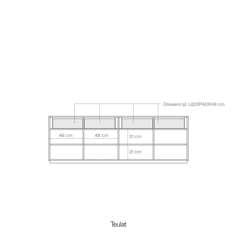 Buffet bas moderne 4 portes en bois DORIC