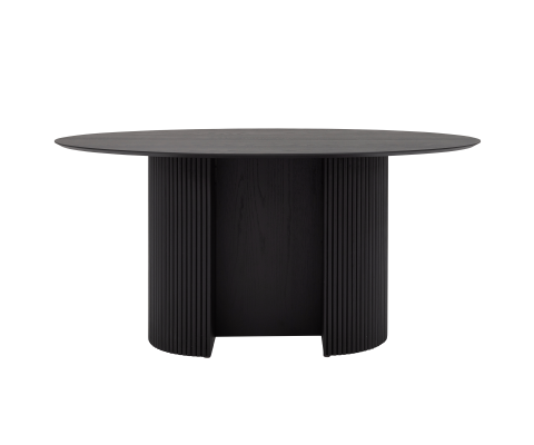 Table à manger forme ovale pied central en bois noir BLAIRE