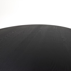 Table à manger forme ovale pied central en bois noir BLAIRE