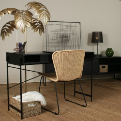 Bureau moderne en bois noir avec niche BLACK