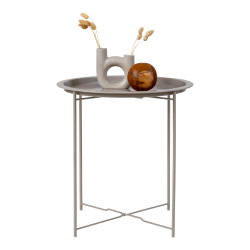 Table d'appoint minimaliste en métal beige BASTILLE