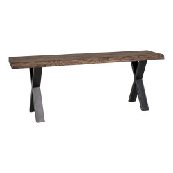 Banc salle à manger en bois et pieds en métal 120cm ZALIPA