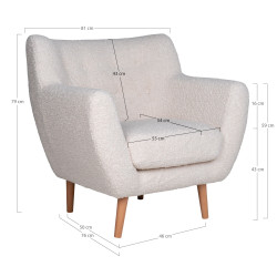 Fauteuil style scandinave en fausse fourrure SKYALA