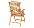 Chaise extérieur avec accoudoir en bois teck 5 positions TIO