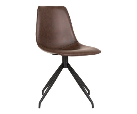 Chaise pivotante tendance noir en simili cuir et pieds en métal PORTO