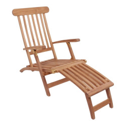 Chaise longue ajustable en bois massif ARI